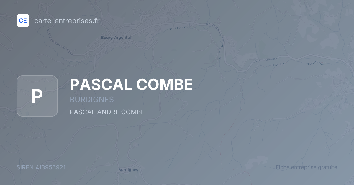 PASCAL COMBE — 413956921 — fiche entreprise