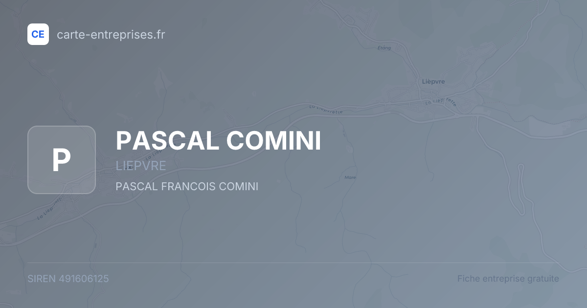 PASCAL COMINI — 491606125 — fiche entreprise