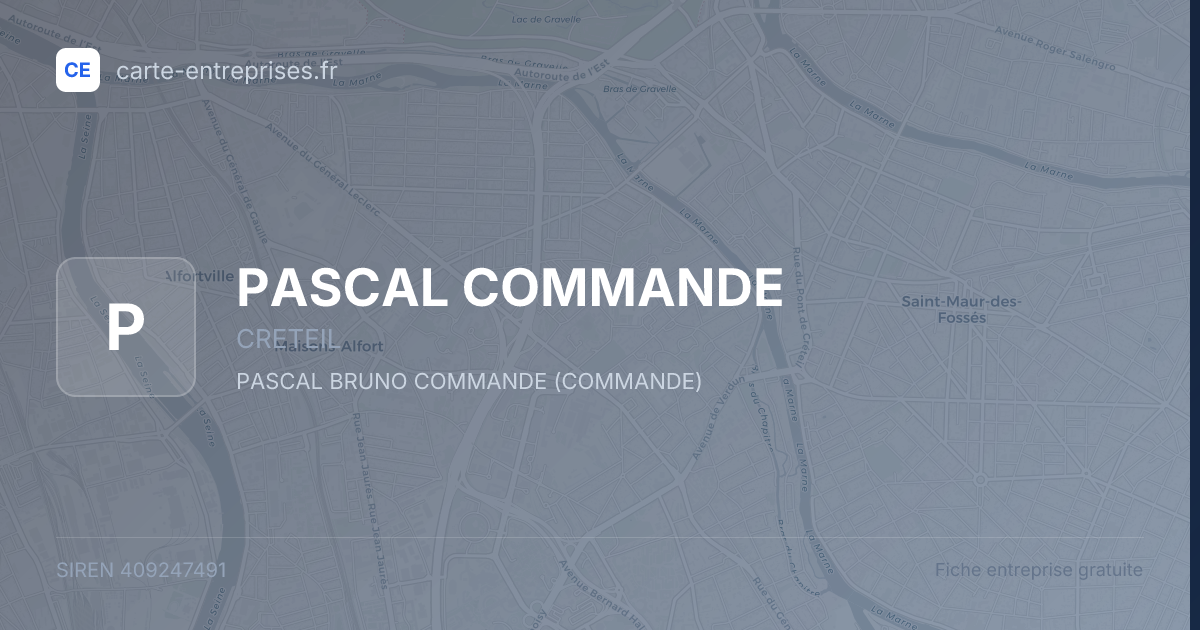 PASCAL COMMANDE — 409247491 — fiche entreprise