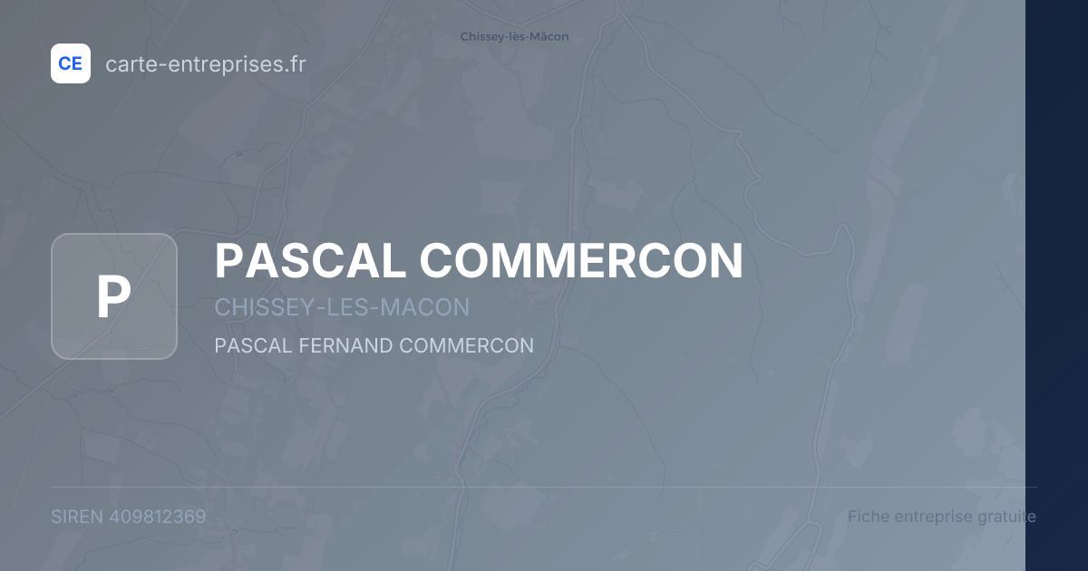 PASCAL COMMERCON — 409812369 — fiche entreprise
