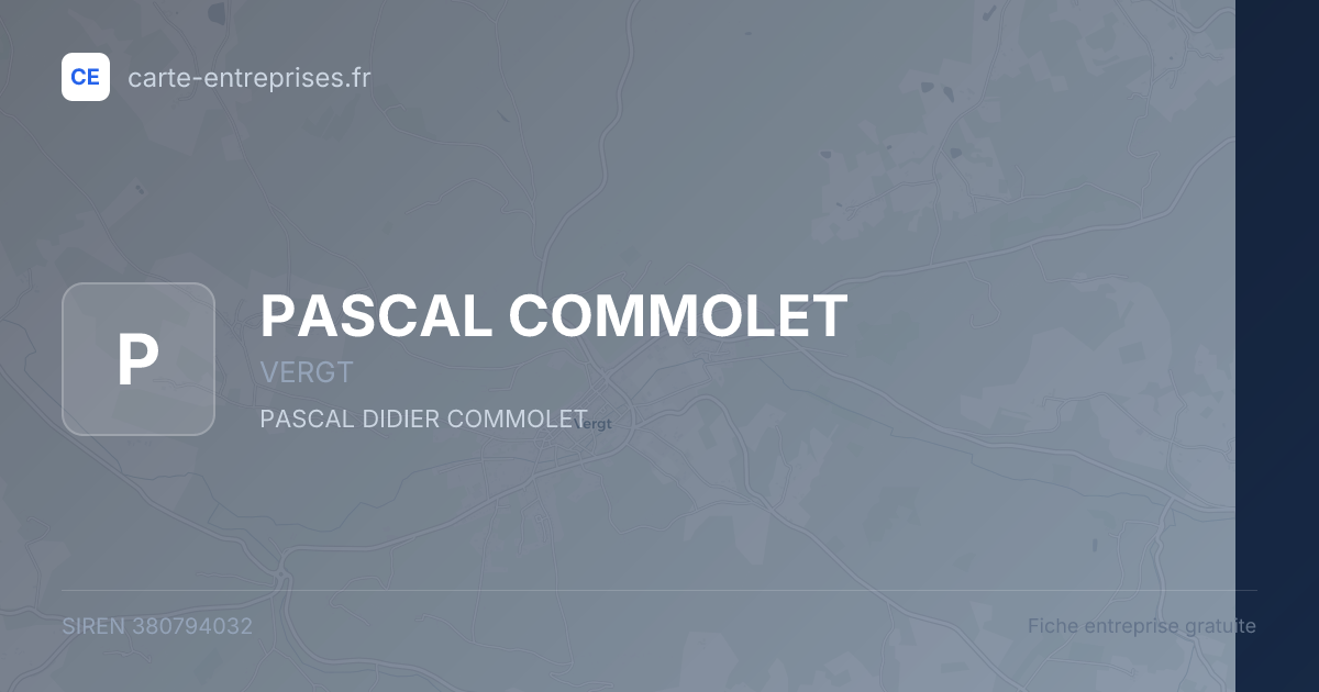 PASCAL COMMOLET — 380794032 — fiche entreprise