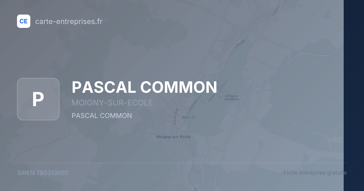 PASCAL COMMON — 790313050 — fiche entreprise