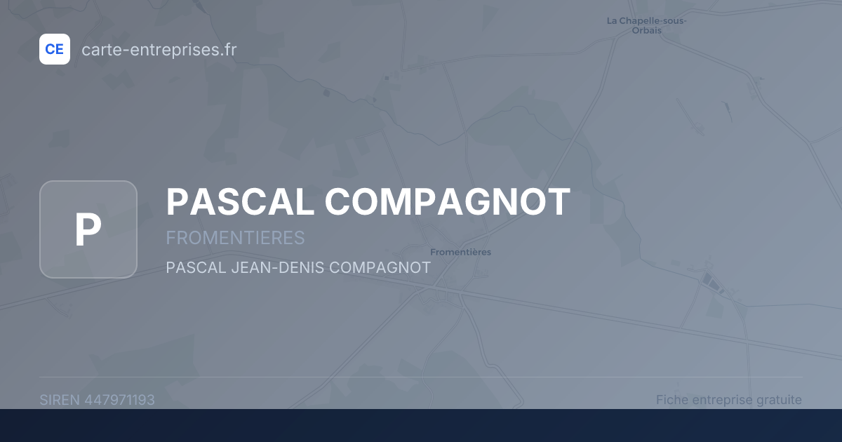 PASCAL COMPAGNOT — 447971193 — fiche entreprise