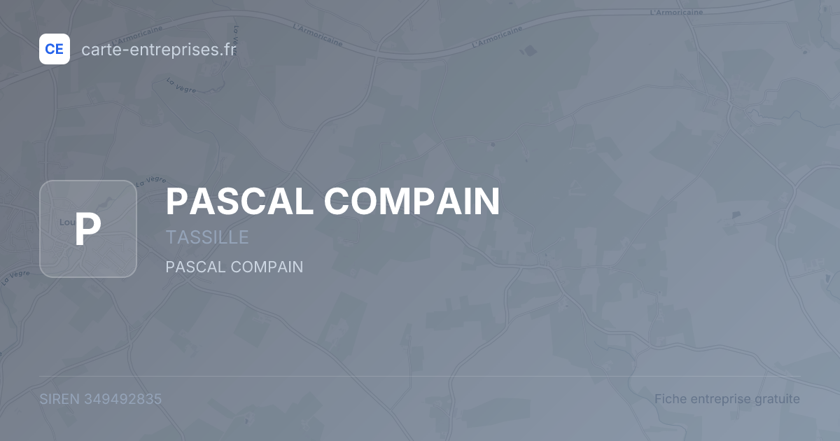 PASCAL COMPAIN — 349492835 — fiche entreprise