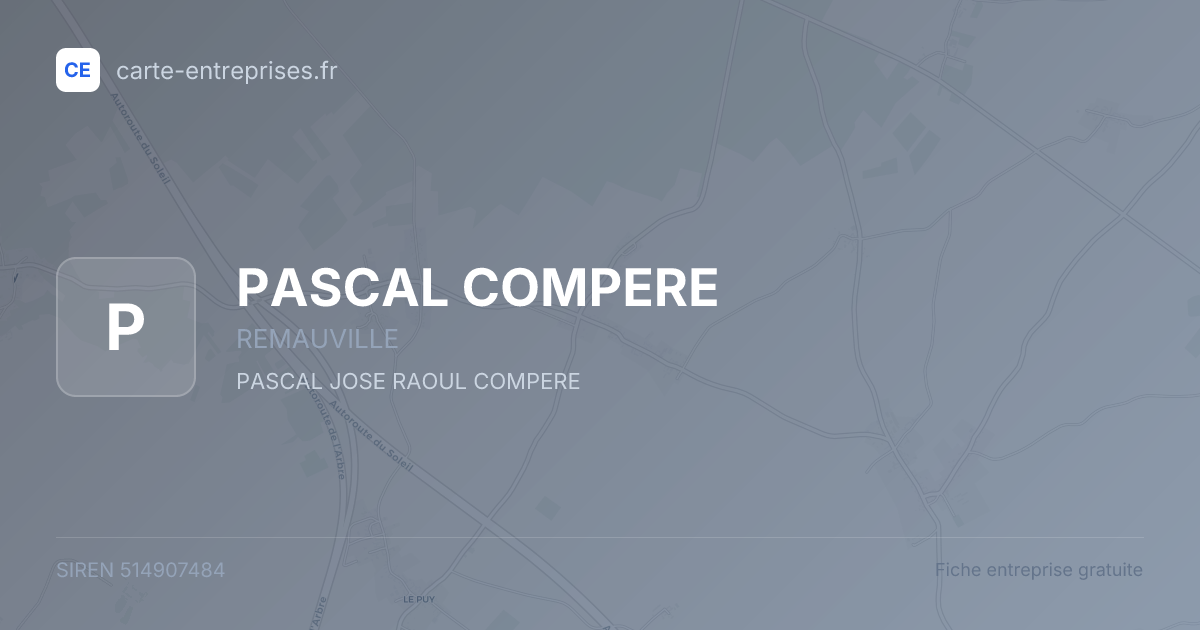 PASCAL COMPERE — 514907484 — fiche entreprise