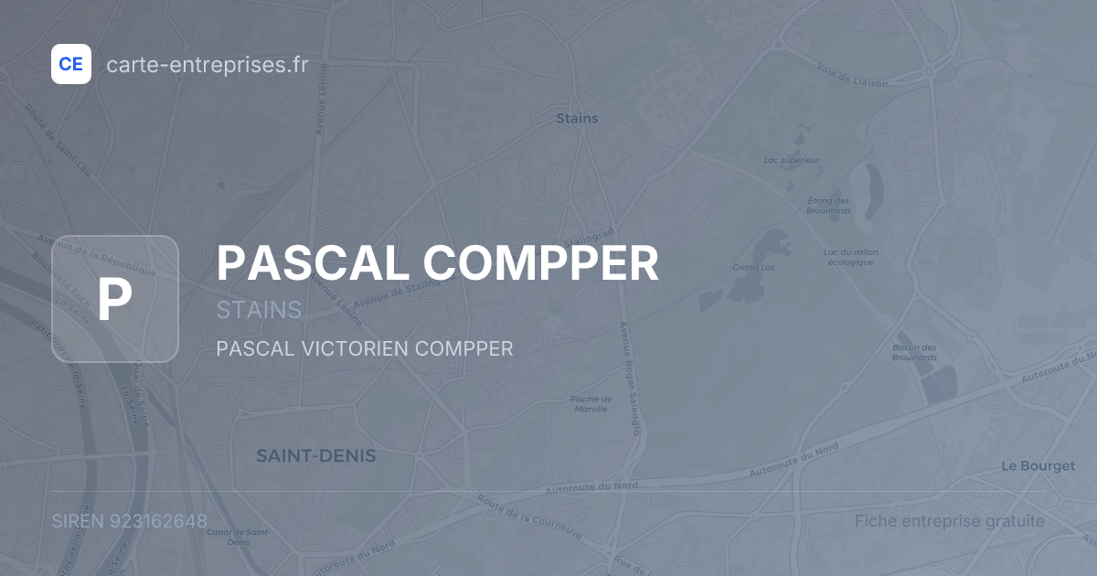 PASCAL COMPPER — 923162648 — fiche entreprise