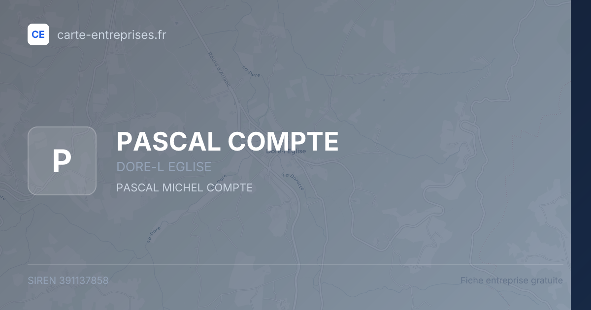 PASCAL COMPTE — 391137858 — fiche entreprise