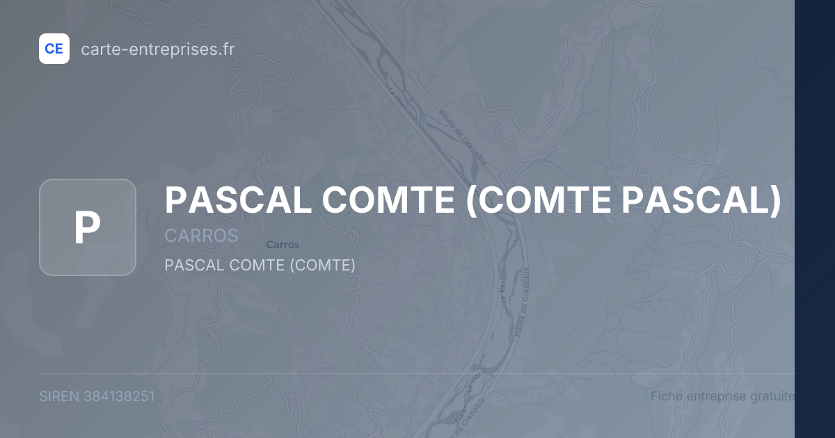 PASCAL COMTE (COMTE PASCAL) — 384138251 — fiche entreprise