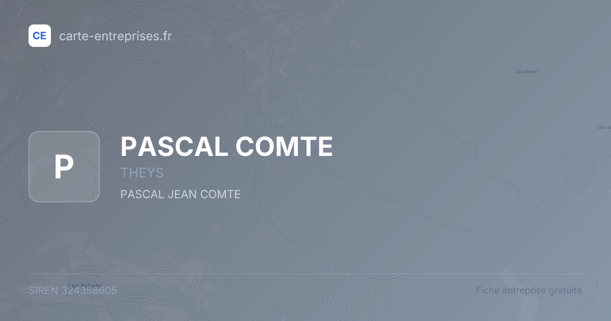 PASCAL COMTE — 324358605 — fiche entreprise