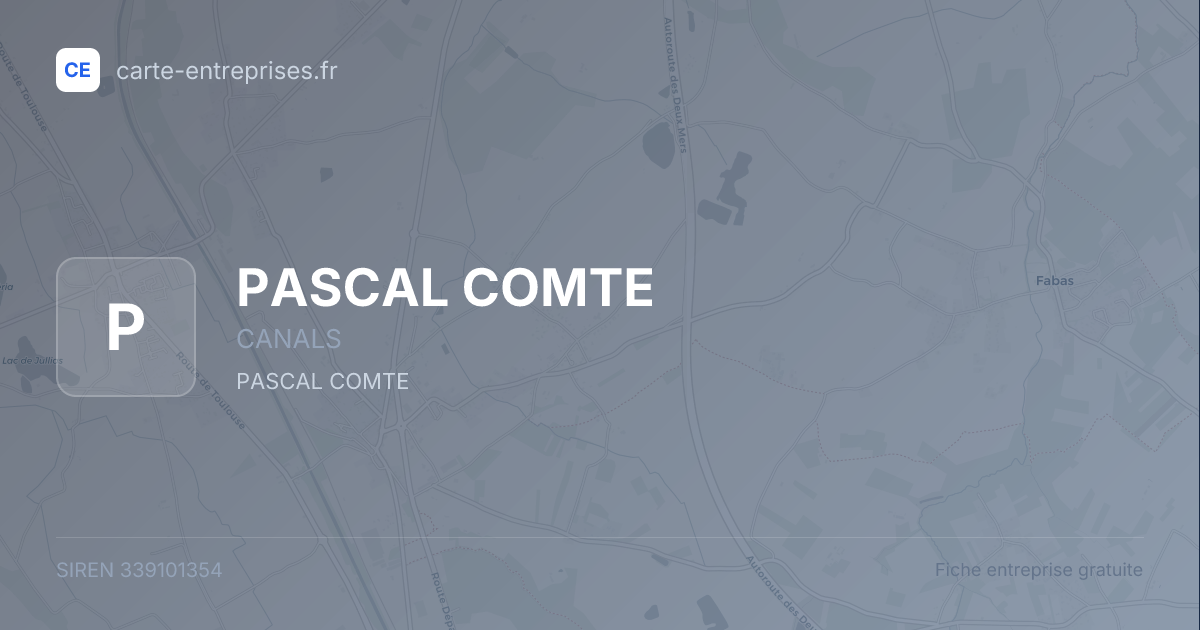 PASCAL COMTE — 339101354 — fiche entreprise