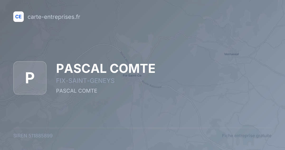 PASCAL COMTE — 511885899 — fiche entreprise