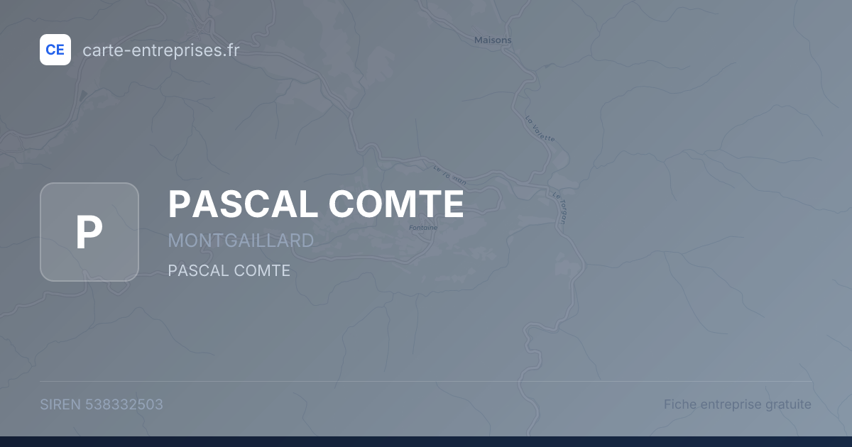PASCAL COMTE — 538332503 — fiche entreprise