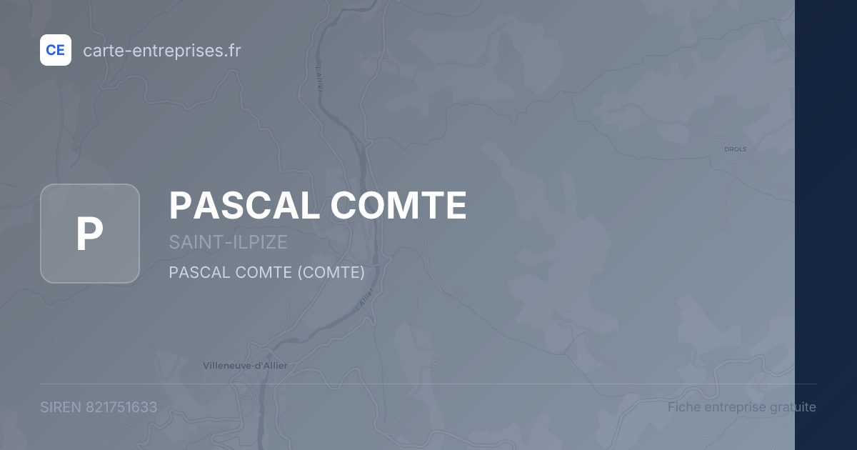 PASCAL COMTE — 821751633 — fiche entreprise