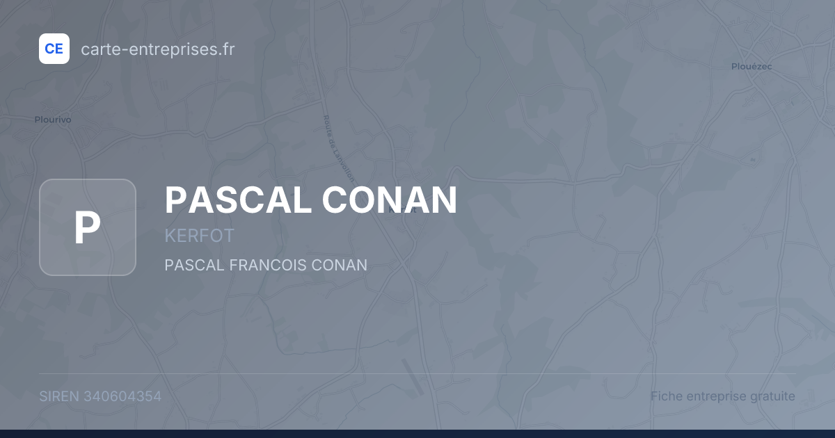 PASCAL CONAN — 340604354 — fiche entreprise