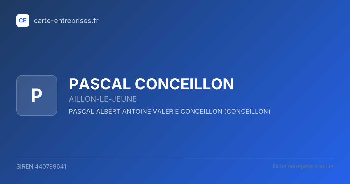 PASCAL CONCEILLON — 440799641 — fiche entreprise