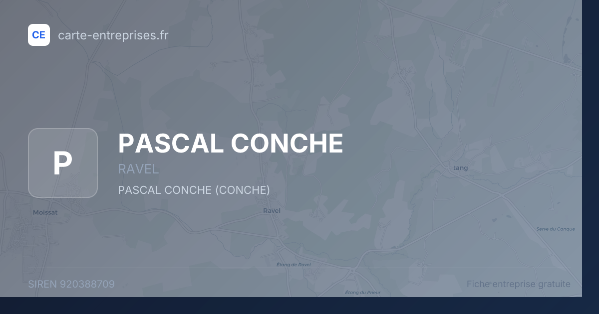 PASCAL CONCHE — 920388709 — fiche entreprise
