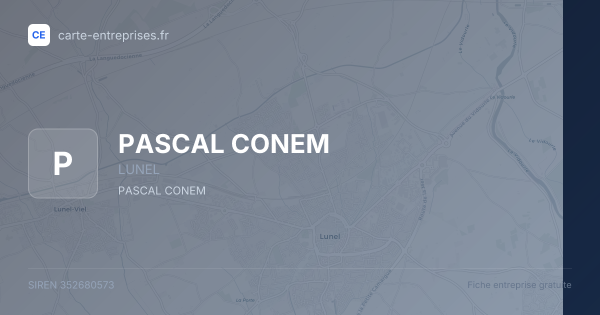 PASCAL CONEM — 352680573 — fiche entreprise