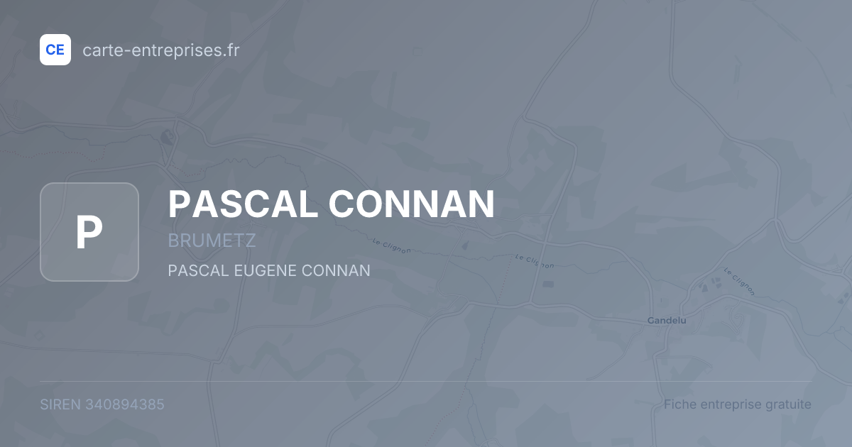 PASCAL CONNAN — 340894385 — fiche entreprise