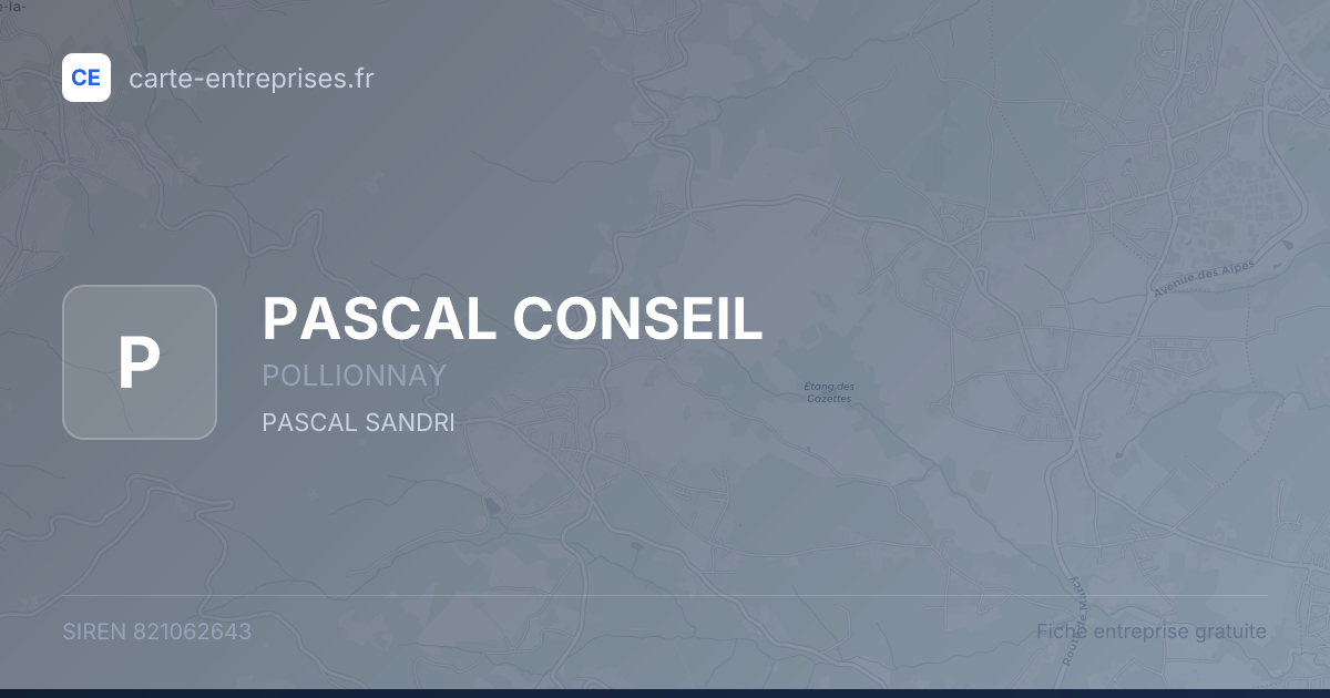 PASCAL CONSEIL — 821062643 — fiche entreprise