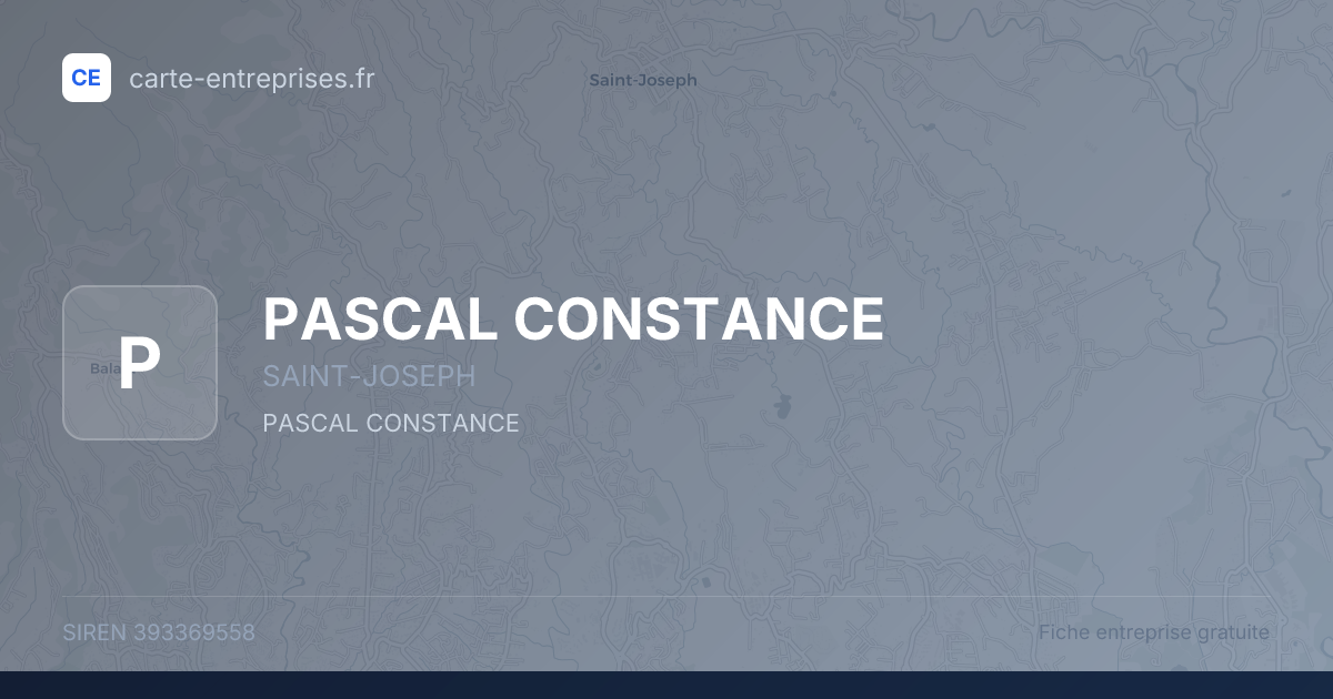 PASCAL CONSTANCE — 393369558 — fiche entreprise