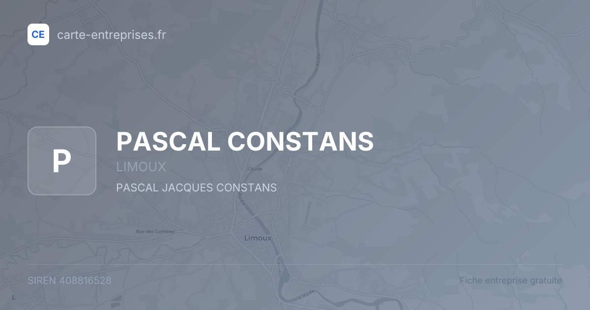 PASCAL CONSTANS — 408816528 — fiche entreprise