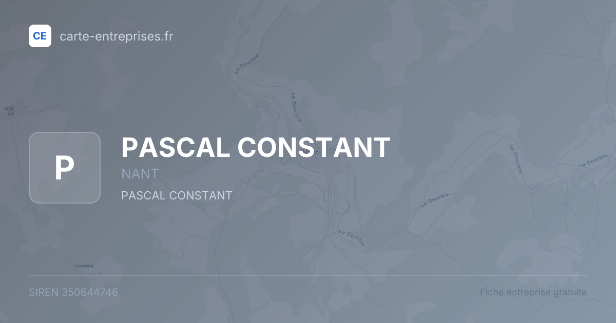 PASCAL CONSTANT — 350644746 — fiche entreprise