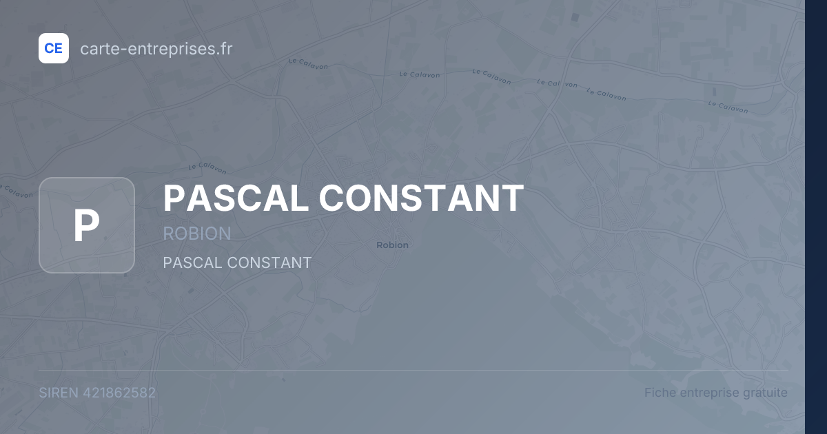 PASCAL CONSTANT — 421862582 — fiche entreprise