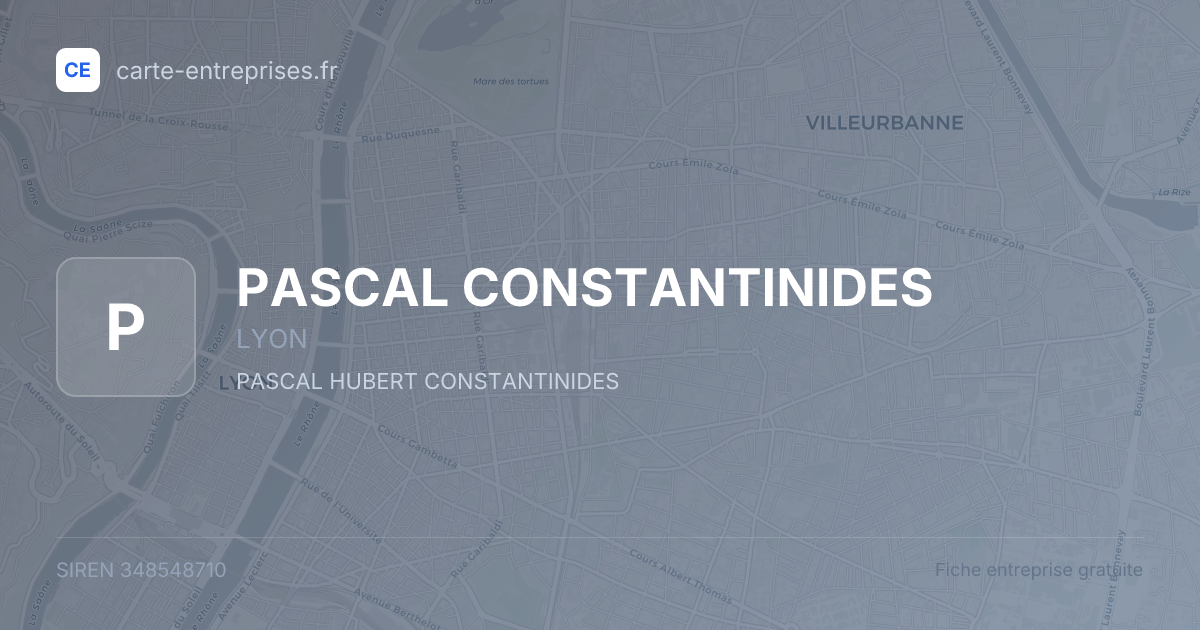 PASCAL CONSTANTINIDES — 348548710 — fiche entreprise