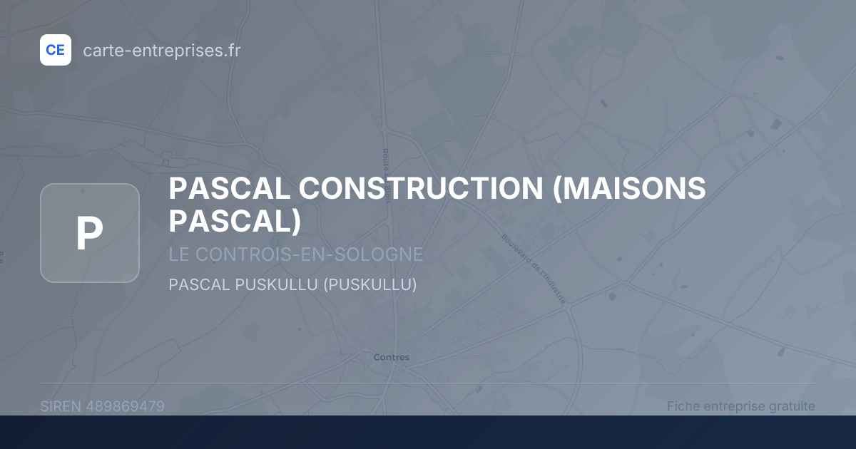 PASCAL CONSTRUCTION (MAISONS PASCAL) — 489869479 — fiche entreprise