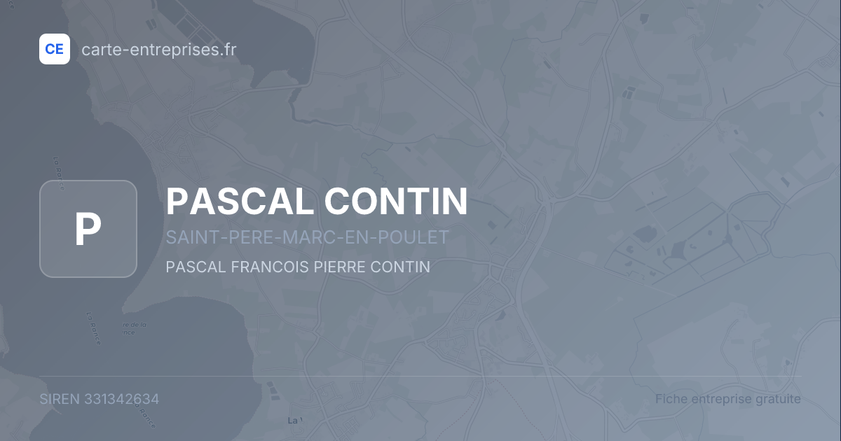 PASCAL CONTIN — 331342634 — fiche entreprise