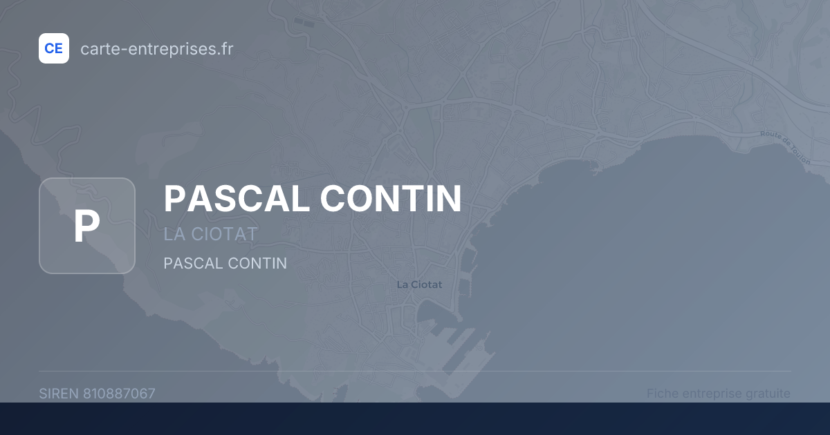 PASCAL CONTIN — 810887067 — fiche entreprise
