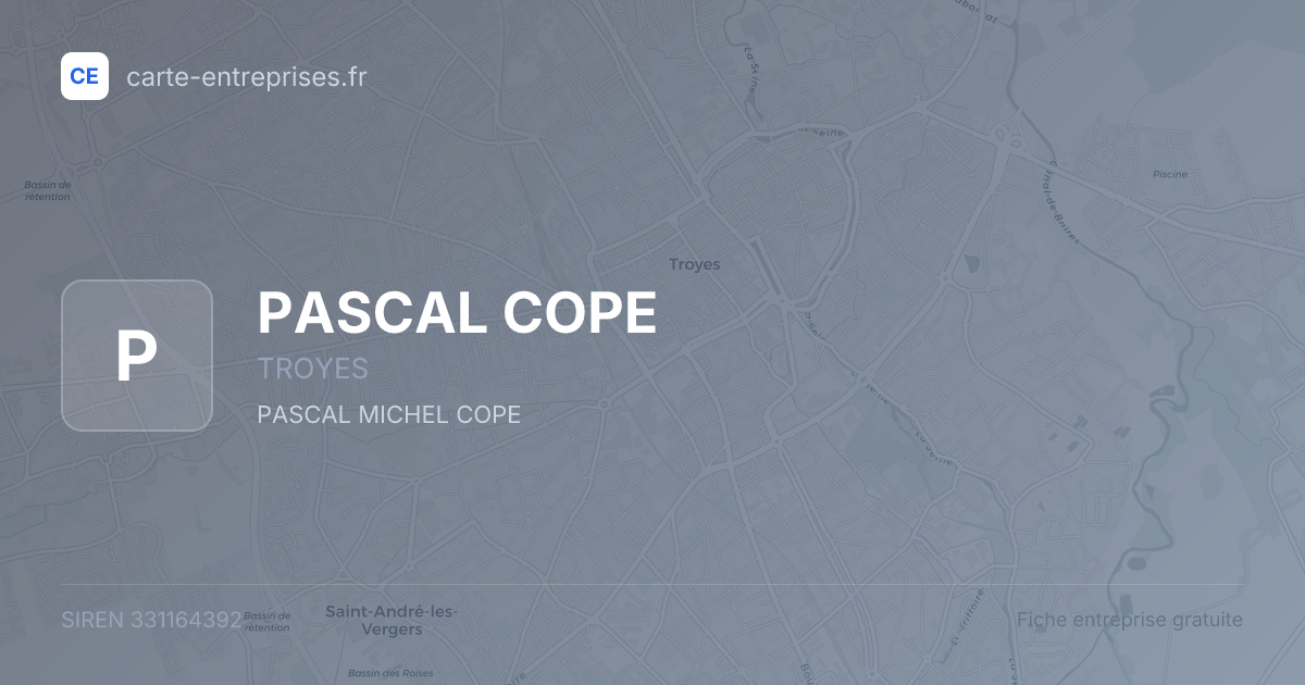 PASCAL COPE — 331164392 — fiche entreprise