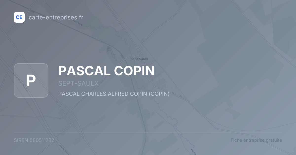 PASCAL COPIN — 880511787 — fiche entreprise