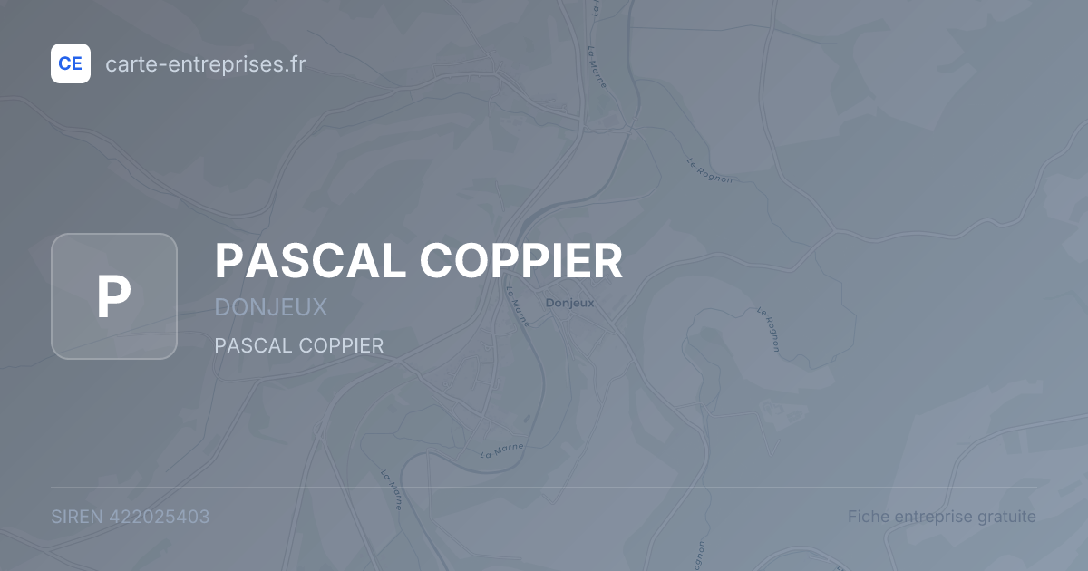 PASCAL COPPIER — 422025403 — fiche entreprise