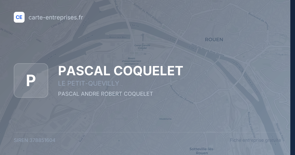 PASCAL COQUELET — 378851604 — fiche entreprise