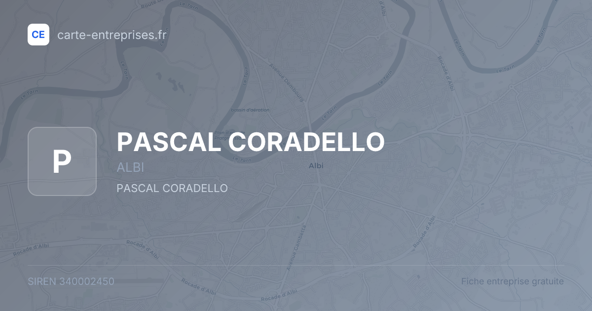 PASCAL CORADELLO — 340002450 — fiche entreprise