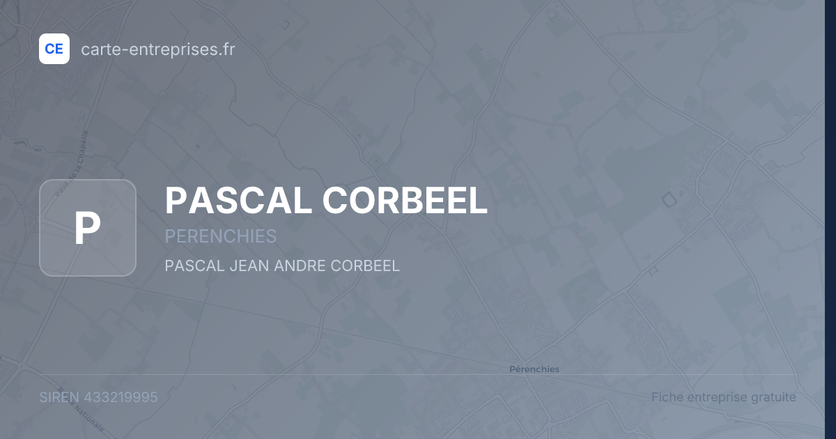 PASCAL CORBEEL — 433219995 — fiche entreprise