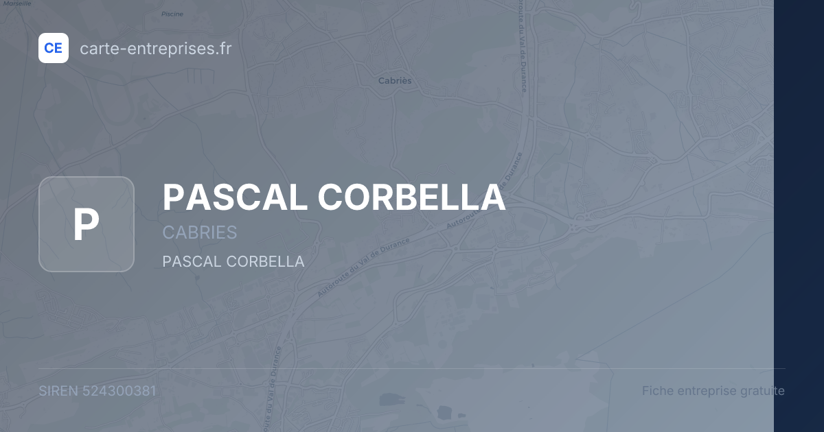 PASCAL CORBELLA — 524300381 — fiche entreprise