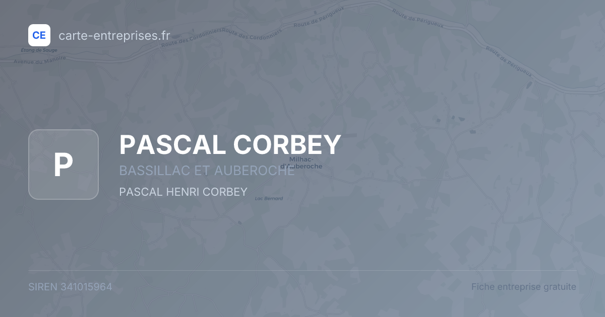 PASCAL CORBEY — 341015964 — fiche entreprise