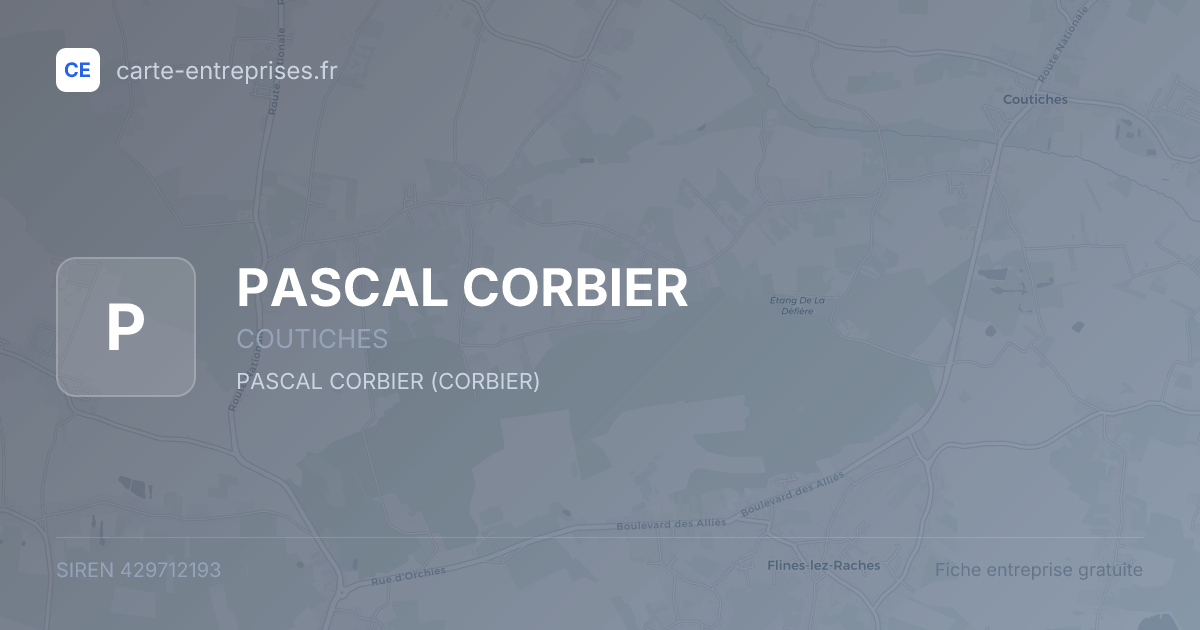 PASCAL CORBIER — 429712193 — fiche entreprise