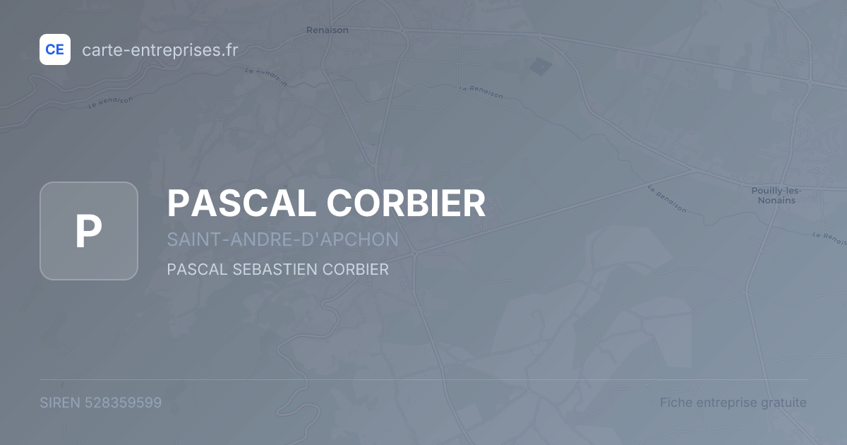 PASCAL CORBIER — 528359599 — fiche entreprise