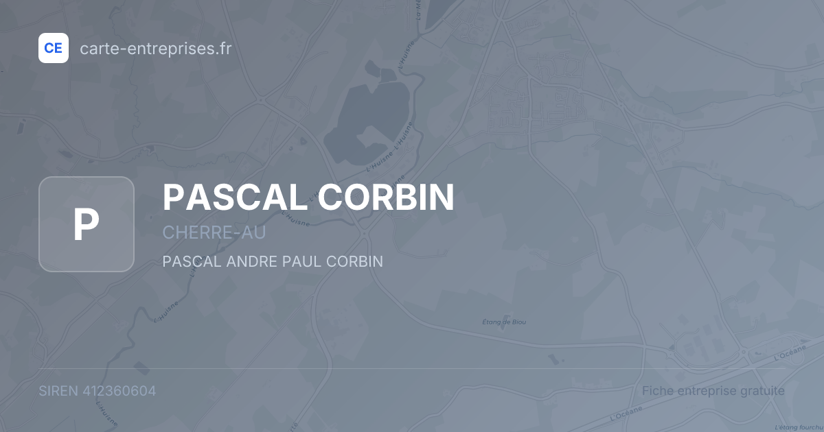 PASCAL CORBIN — 412360604 — fiche entreprise