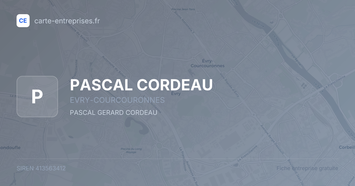 PASCAL CORDEAU — 413563412 — fiche entreprise