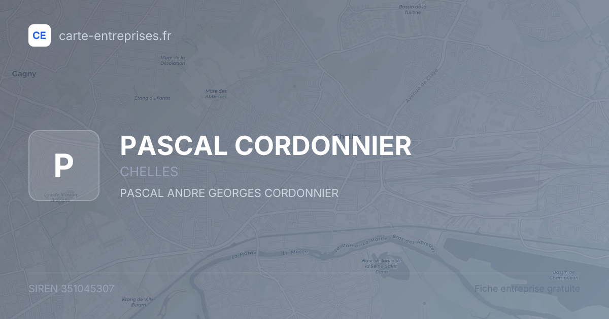 PASCAL CORDONNIER — 351045307 — fiche entreprise
