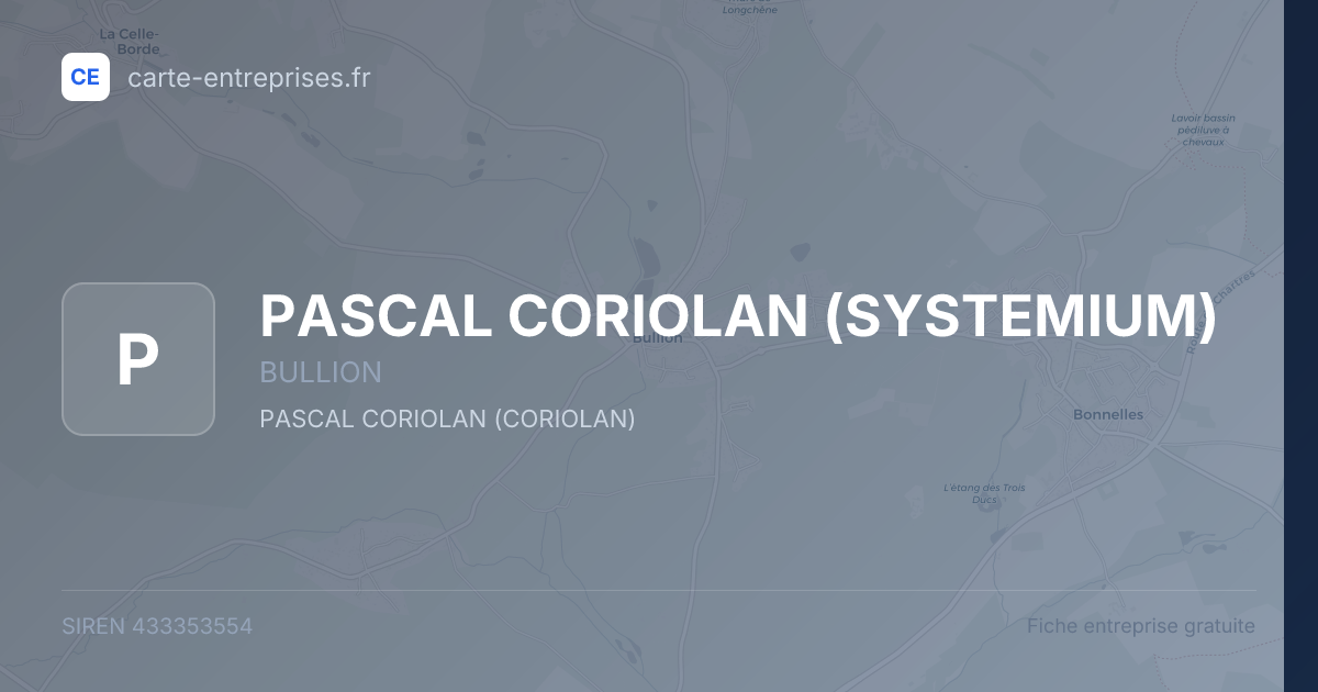 PASCAL CORIOLAN (SYSTEMIUM) — 433353554 — fiche entreprise