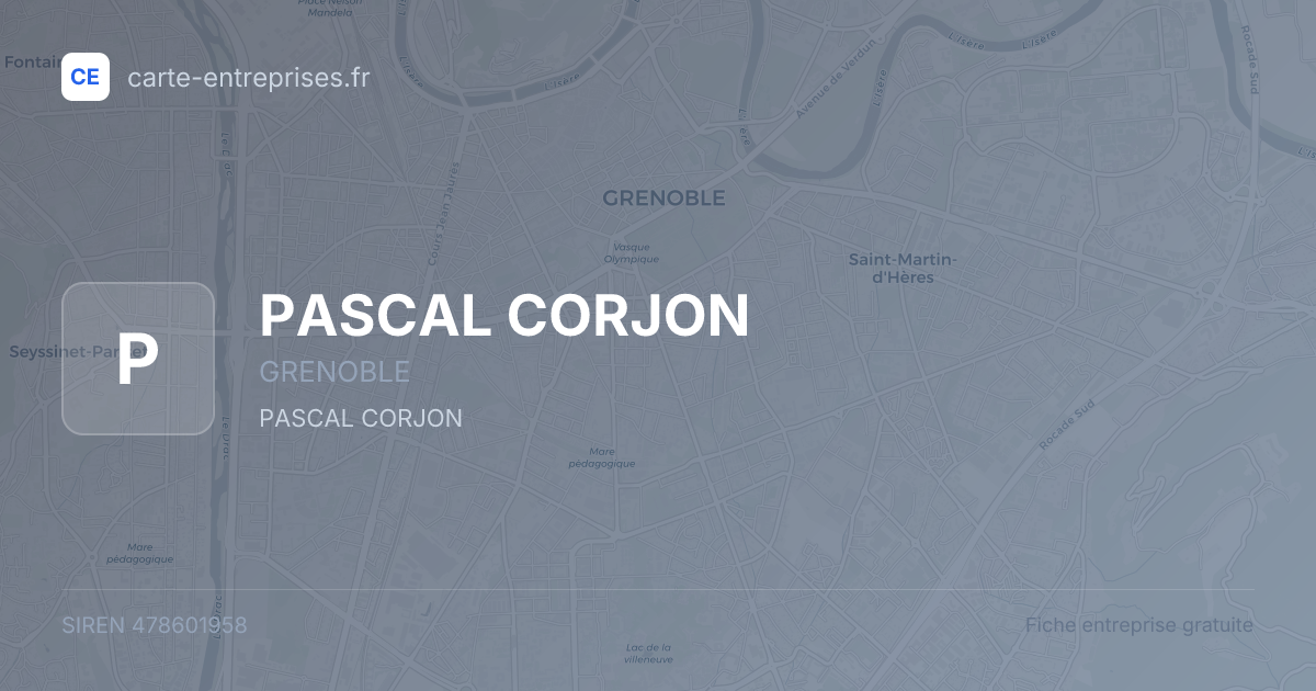 PASCAL CORJON — 478601958 — fiche entreprise