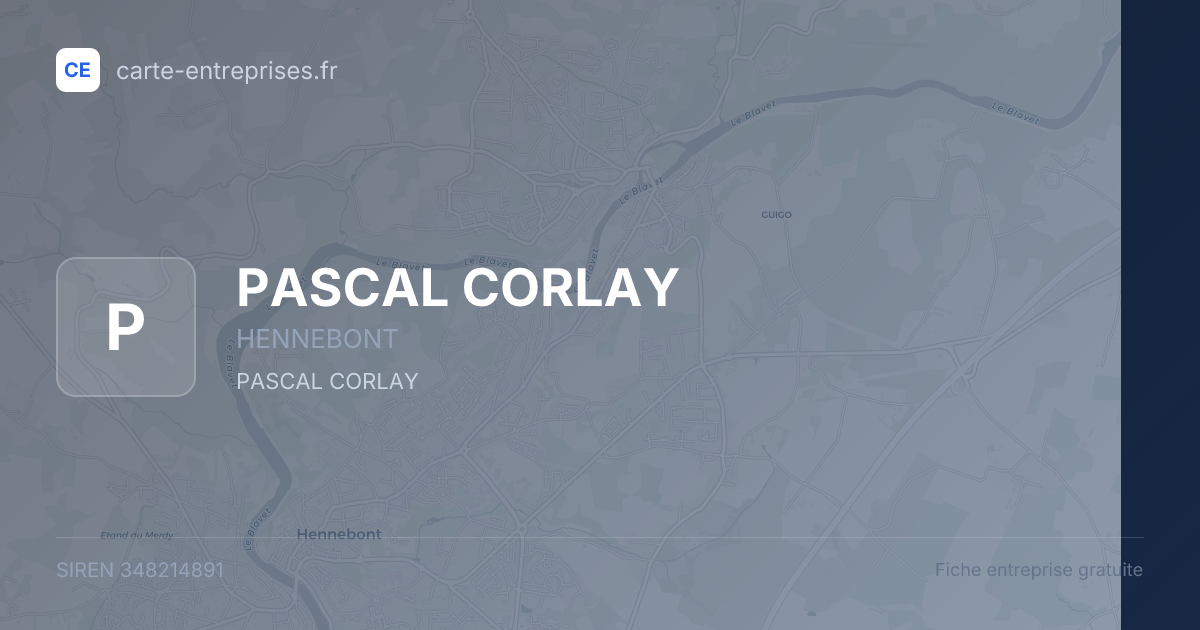 PASCAL CORLAY — 348214891 — fiche entreprise