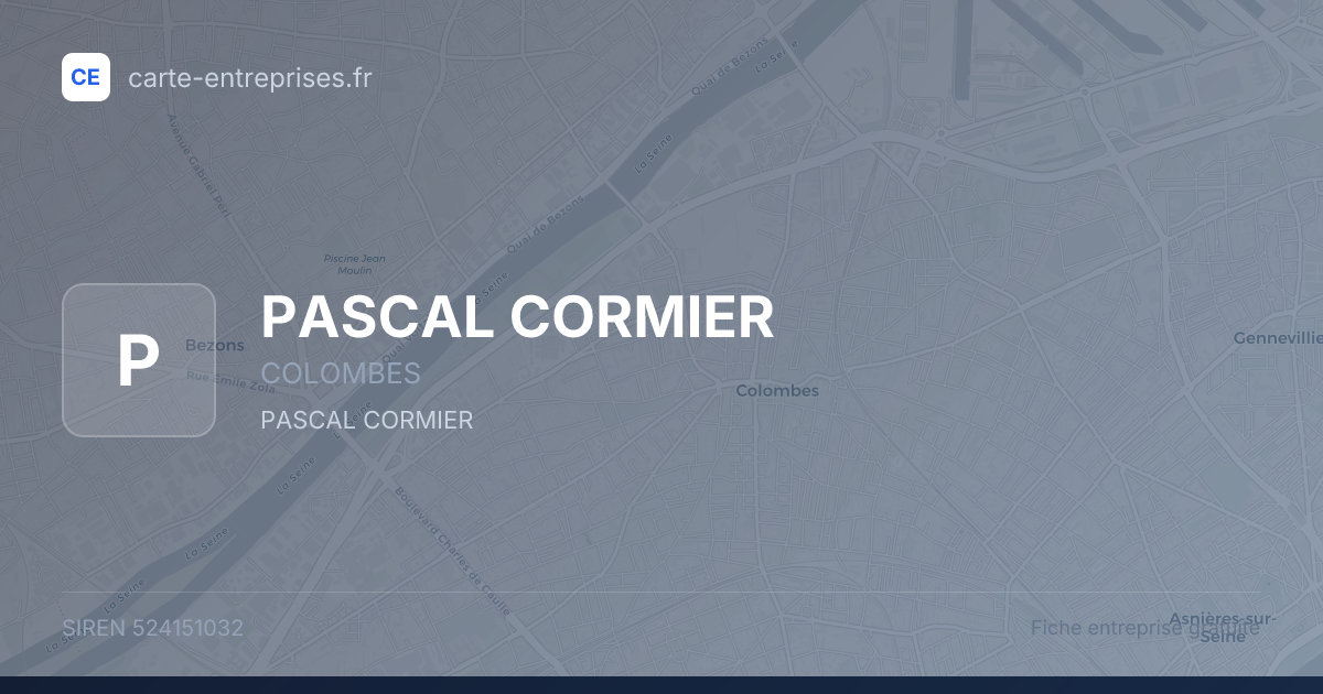 PASCAL CORMIER — 524151032 — fiche entreprise