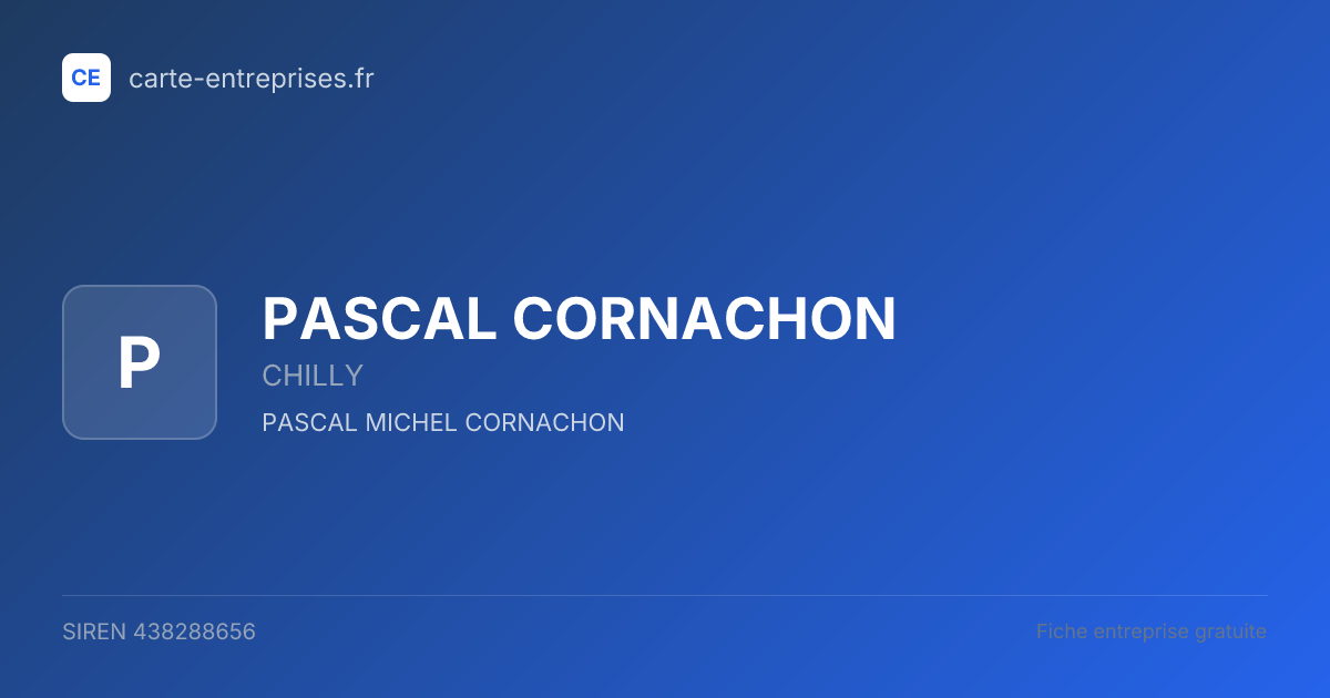 PASCAL CORNACHON — 438288656 — fiche entreprise