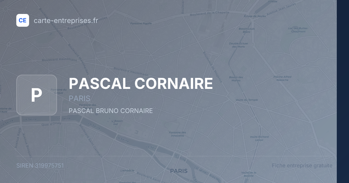 PASCAL CORNAIRE — 319975751 — fiche entreprise